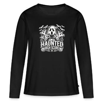 Conception graphique de meilleur score hantée par les joueurs - T-shirt manches longues Premium bio Femme - noir - Devant - Julia (174cm)