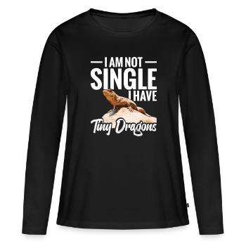 Ich Bin Nicht Alleinstehend, Ich Habe Winzige - Frauen Premium Bio Langarmshirt - Schwarz - Vorne - Julia (174cm)