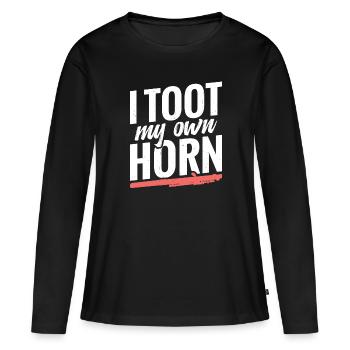 Piccolos, je fabrique ma propre corne - T-shirt manches longues Premium bio Femme - noir - Devant - Julia (174cm)