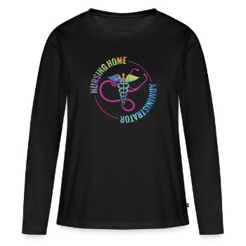 Nursing Home Administrators - Women's Premium Organic Long Sleeve Shirt - black - Front - Julia (174cm)