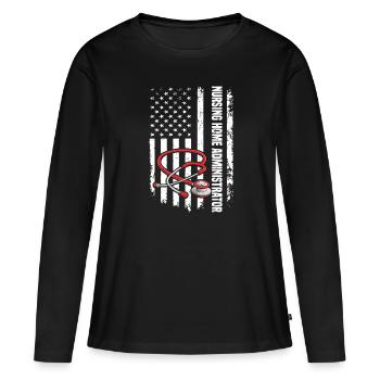 Nursing Home Administrators - Women's Premium Organic Long Sleeve Shirt - black - Front - Julia (174cm)