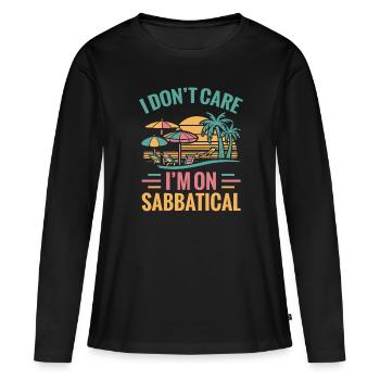 Je m’en fiche, je suis en congé sabbatique - T-shirt manches longues Premium bio Femme - noir - Devant - Julia (174cm)