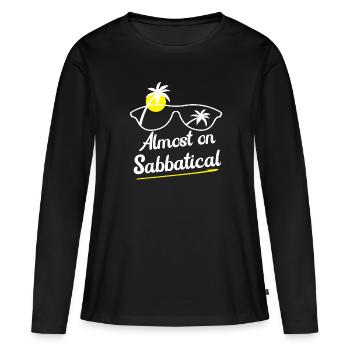 Presque en congé sabbatique - T-shirt manches longues Premium bio Femme - noir - Devant - Julia (174cm)