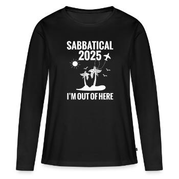 Congé sabbatique 2025 : je sors d’ici - T-shirt manches longues Premium bio Femme - noir - Devant - Julia (174cm)