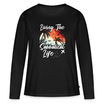 Vivre la vie sabbatique - T-shirt manches longues Premium bio Femme - noir - Devant - Julia (174cm)