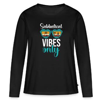 Uniquement des vibrations sabbatiques - T-shirt manches longues Premium bio Femme - noir - Devant - Julia (174cm)