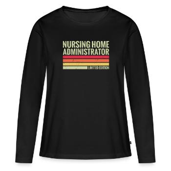 Limited Edition for Nursing Home Managers - Women's Premium Organic Long Sleeve Shirt - black - Front - Julia (174cm)
