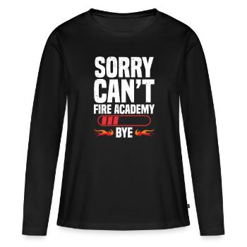 Entschuldigung. Kippen. Feuerakademie. Tschüss. - Frauen Premium Bio Langarmshirt - Schwarz - Vorne - Julia (174cm)