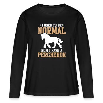 J’étais normal, maintenant j’ai un - T-shirt manches longues Premium bio Femme - noir - Devant - Julia (174cm)