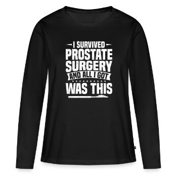 Ich Habe Eine Prostata -operation Überlebt Und - Frauen Premium Bio Langarmshirt - Schwarz - Vorne - Julia (174cm)