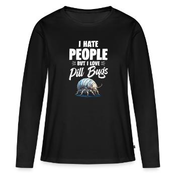 Je déteste les gens, mais j’adore les coléoptères - T-shirt manches longues Premium bio Femme - noir - Devant - Julia (174cm)