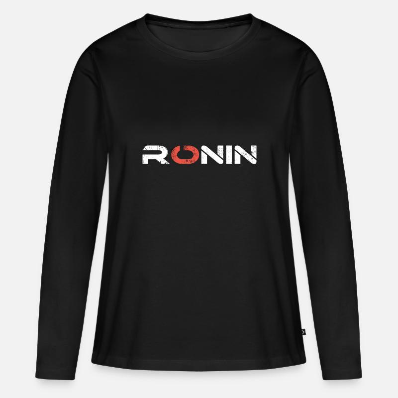 Ronin - abandoned samurai - Women's Premium Organic Long Sleeve Shirt - black