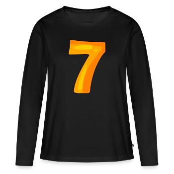 7 - Women's Premium Organic Long Sleeve Shirt - black - Front - Julia (174cm)