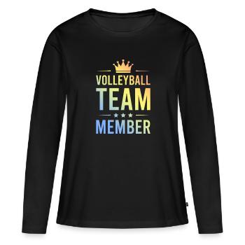 Amorti de l’équipe de volley-ball - T-shirt manches longues Premium bio Femme - noir - Devant - Julia (174cm)