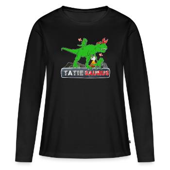 Tatinosaurus Cadeau Meilleure Tati D'Amour - T-shirt manches longues Premium bio Femme - noir - Devant - Julia (174cm)