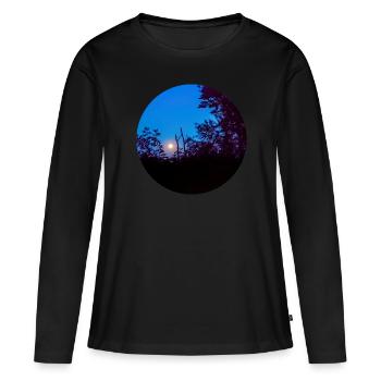 L’échelle vers la lune - T-shirt manches longues Premium bio Femme - noir - Devant - Julia (174cm)