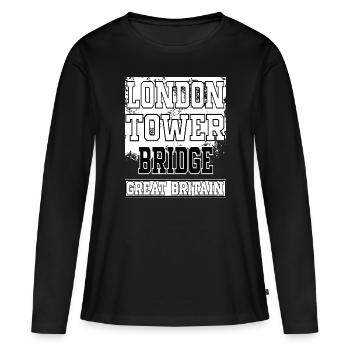 Tower Bridge de Londres, Angleterre Bridge City - T-shirt manches longues Premium bio Femme - noir - Devant - Julia (174cm)