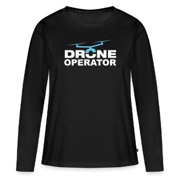 Drone Operator - Frauen Premium Bio Langarmshirt - Schwarz - Vorne - Julia (174cm)