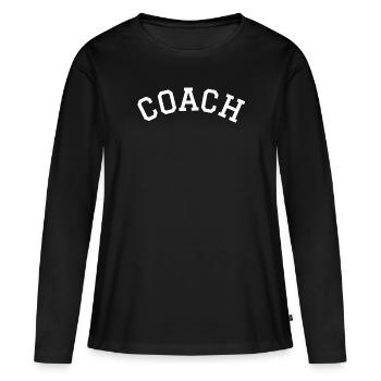 entraîneur - T-shirt manches longues Premium bio Femme - noir - Devant - Julia (174cm)
