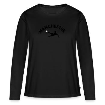 Manchester - T-shirt manches longues Premium bio Femme - noir - Devant - Julia (174cm)