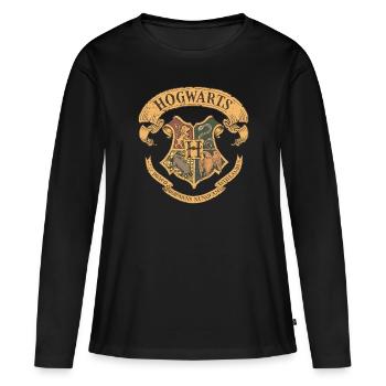 Harry Potter Hogwarts Coat of Arms - Women's Premium Organic Long Sleeve Shirt - black - Front - Julia (174cm)