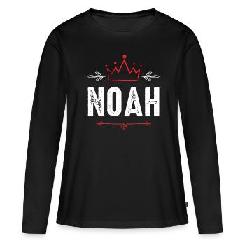 Noah - Frauen Premium Bio Langarmshirt - Schwarz - Vorne - Julia (174cm)