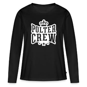 Polter Crew Fiançailles Mariage - T-shirt manches longues Premium bio Femme - noir - Devant - Julia (174cm)