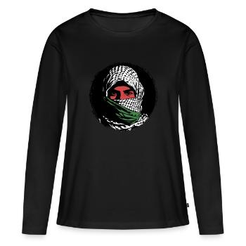 Liberté pour la Palestine - Paix - T-shirt manches longues Premium bio Femme - noir - Devant - Julia (174cm)