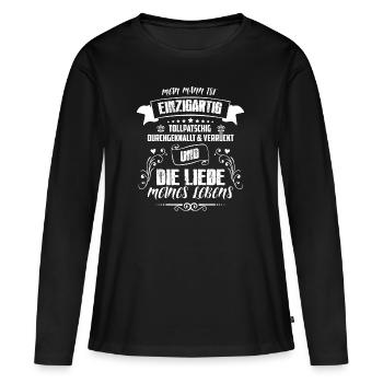Liebe meines Lebens! Partner! Mann! Ehe! - Frauen Premium Bio Langarmshirt - Schwarz - Vorne - Julia (174cm)