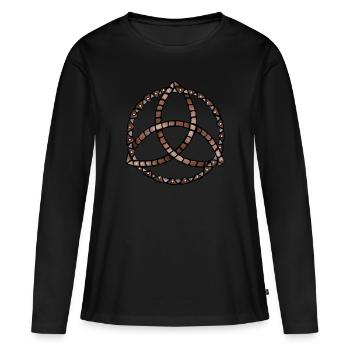 Noeuds celtiques - T-shirt manches longues Premium bio Femme - noir - Devant - Julia (174cm)