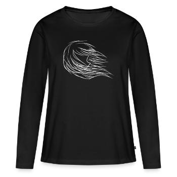 Wind Manga - Frauen Premium Bio Langarmshirt - Schwarz - Vorne - Julia (174cm)