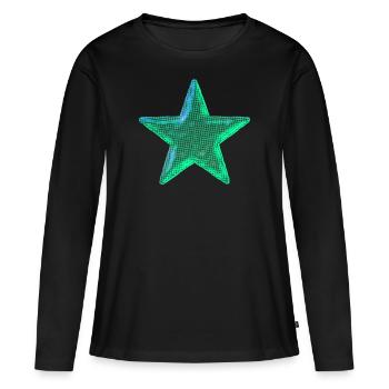 Étoile de corail - T-shirt manches longues Premium bio Femme - noir - Devant - Julia (174cm)