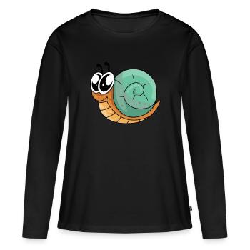 petit escargot - T-shirt manches longues Premium bio Femme - noir - Devant - Julia (174cm)