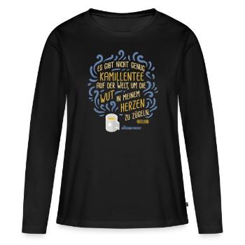 La théorie du Big Bang Thé à la camomille Fury - T-shirt manches longues Premium bio Femme - noir - Devant - Julia (174cm)