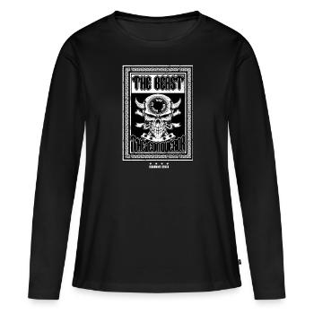 BEAST - T-shirt manches longues Premium bio Femme - noir - Devant - Julia (174cm)