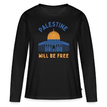 Scheich Jarrah Freies Palästina BLM Krieg Frieden Gaza - Frauen Premium Bio Langarmshirt - Schwarz - Vorne - Julia (174cm)