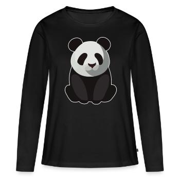BÉBÉ PANDA ASSIS - T-shirt manches longues Premium bio Femme - noir - Devant - Julia (174cm)