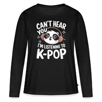 Musique K-Pop Pop Coréenne - T-shirt manches longues Premium bio Femme - noir - Devant - Julia (174cm)