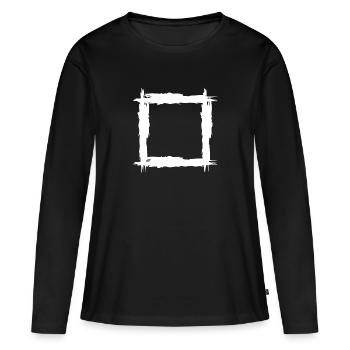 Carré blanc - T-shirt manches longues Premium bio Femme - noir - Devant - Julia (174cm)