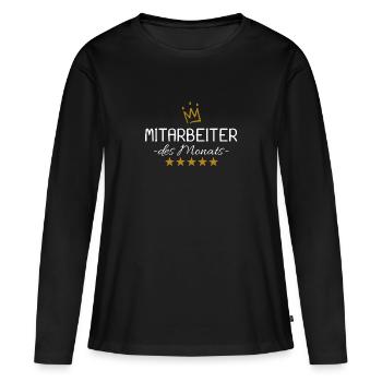 Mitarbeiter des Monats - Frauen Premium Bio Langarmshirt - Schwarz - Vorne - Julia (174cm)