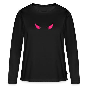 cornes diable - T-shirt manches longues Premium bio Femme - noir - Devant - Julia (174cm)