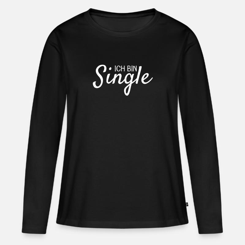 Ich bin Single - Frauen Premium Bio Langarmshirt - Schwarz