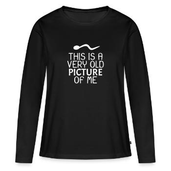 Sperme disant drôle - T-shirt manches longues Premium bio Femme - noir - Devant - Julia (174cm)