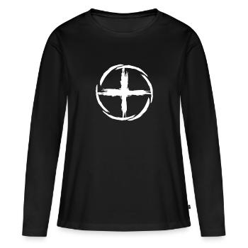 Earth symbol - Women's Premium Organic Long Sleeve Shirt - black - Front - Julia (174cm)