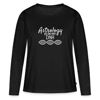 Astrologie ist in meiner DNA - Frauen Premium Bio Langarmshirt - Schwarz - Vorne - Julia (174cm)