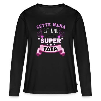 This chick is a great aunty beautiful auntie auntie - Women's Premium Organic Long Sleeve Shirt - black - Front - Julia (174cm)
