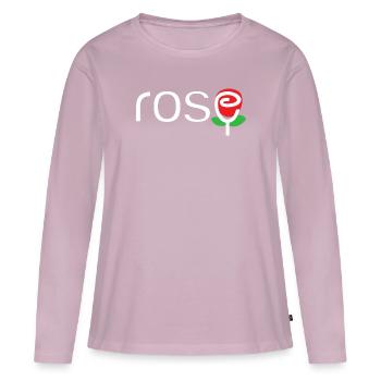 Rose - Frauen Premium Bio Langarmshirt - Altrosa - Vorne - Julia (174cm)