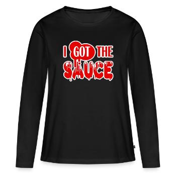 J’ai eu ce graphique sauce - T-shirt manches longues Premium bio Femme - noir - Devant - Julia (174cm)