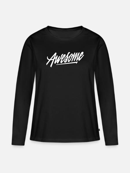 Awesome - Frauen Premium Bio Langarmshirt - Schwarz