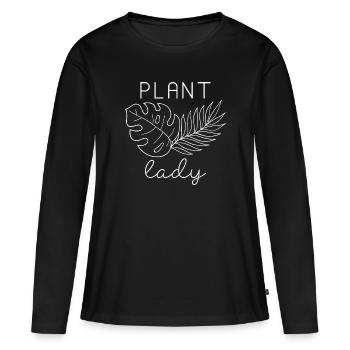 Dame de plante - T-shirt manches longues Premium bio Femme - noir - Devant - Julia (174cm)